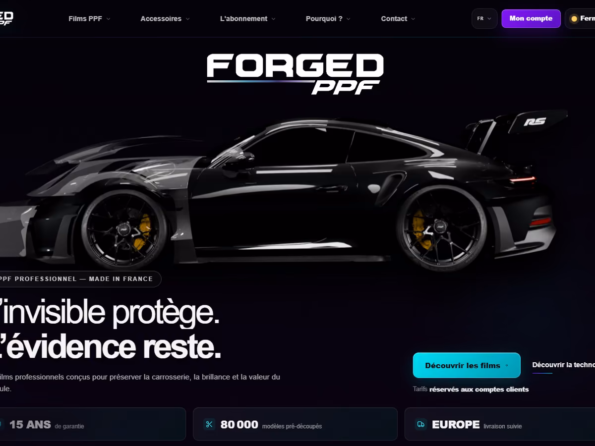 Site internet réalisé pour Forged PPF